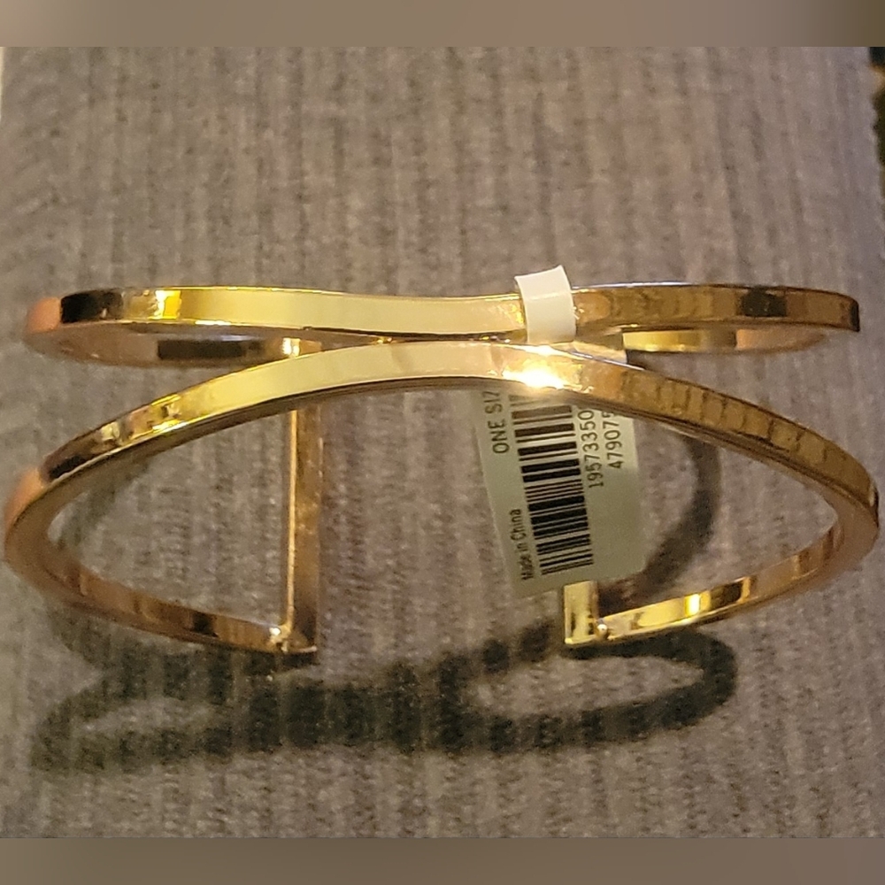 Banana Republic Gold Tone Double Band Bracelet